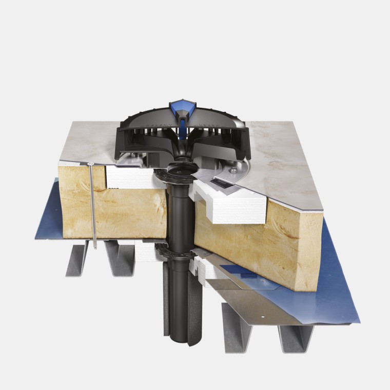 Geberit Pluvian asennus kevytrakenteiseen kattoon, kalvokatteet sekä Geberit-höyrynsulkukaivot Geberit Pluvian asennus kevytrakenteiseen kattoon, kalvokatteet sekä Geberit-höyrynsulkukaivot