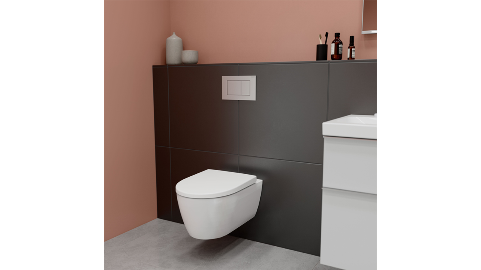 Asennus seinän eteen koteloituna Asennus seinän eteen koteloituna