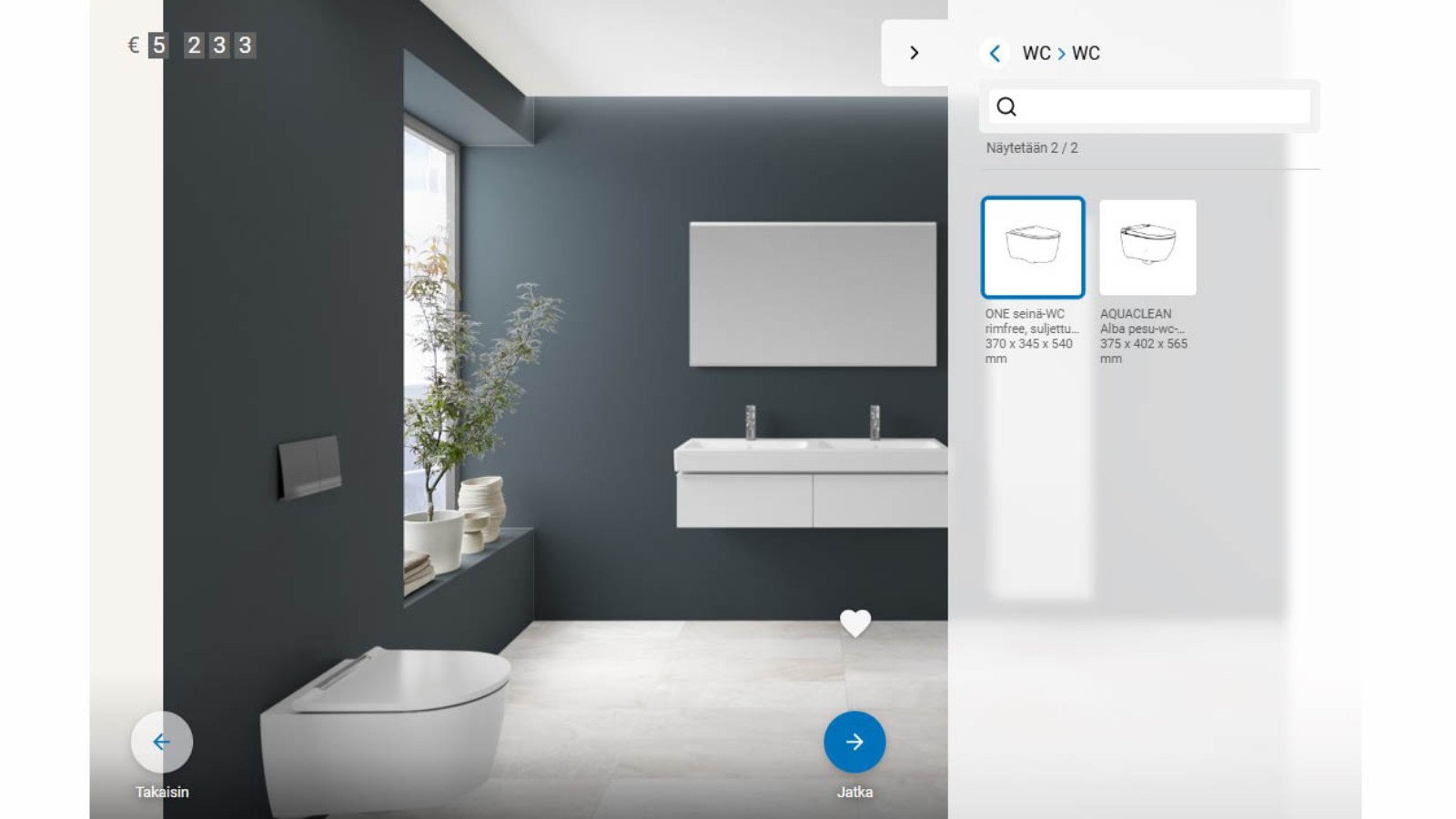 4. Valitse WC-mallisi