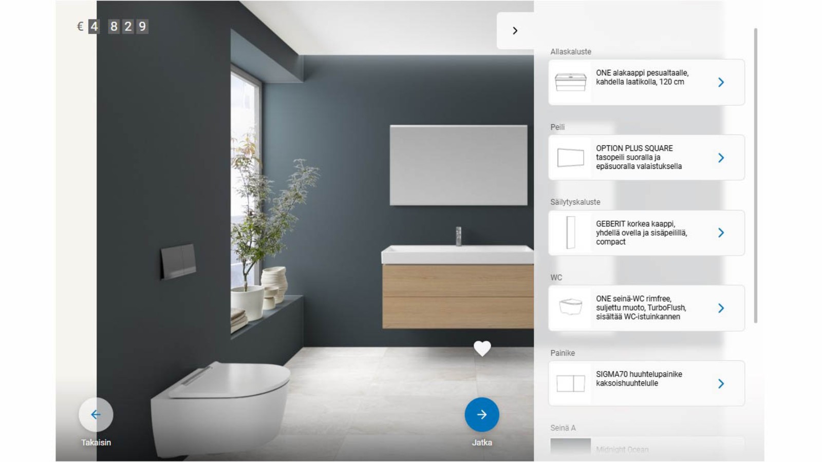 Geberitin ilmainen kylpyhuoneen suunnittelutyökalu