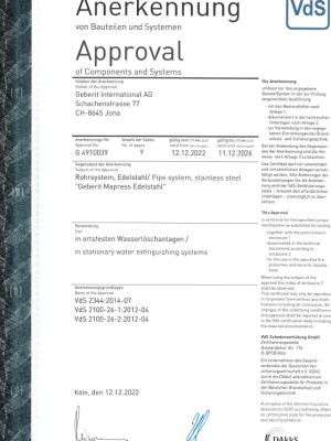 VdS Mapress 1.4401 22-108 märkä ja kuiva VdS Mapress 1.4401 22-108 märkä ja kuiva