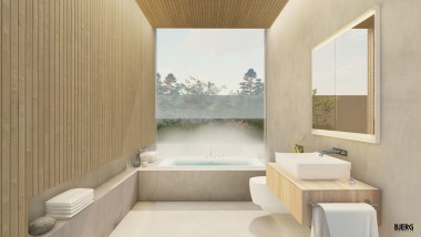 Arkkitehtitoimisto Bjerg Arkitektur keskittyy kylpyhuoneiden suunnittelussa siihen, mitä aistit havaitsevat (© Bjerg Arkitektur)