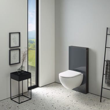 Geberit Monolith -saniteettimoduuli lasisella etupaneelilla Geberit Monolith -saniteettimoduuli lasisella etupaneelilla
