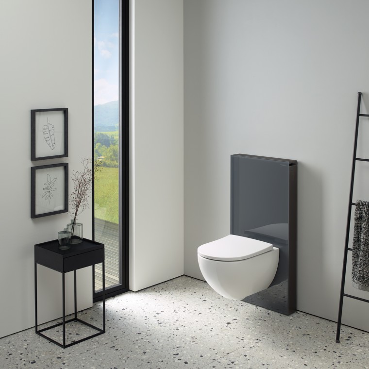 Geberit Monolith -saniteettimoduuli lasisella etupaneelilla Geberit Monolith -saniteettimoduuli lasisella etupaneelilla