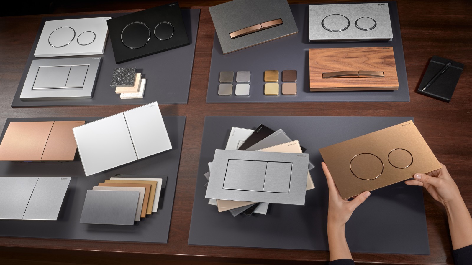 Geberit huuhtelupainikkeiden laaja valikoima Geberit huuhtelupainikkeiden laaja valikoima