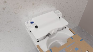 Tekninen yksikkö voidaan laskea wc-istuimeen ylhäältä päin. Tekninen yksikkö voidaan laskea wc-istuimeen ylhäältä päin.