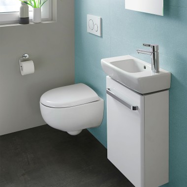 Geberit Renova Compact -tuotteita kylpyhuoneessa