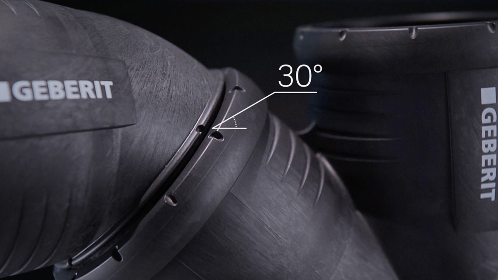 30° -merkintä Geberit Silent-Pro -yhteessä