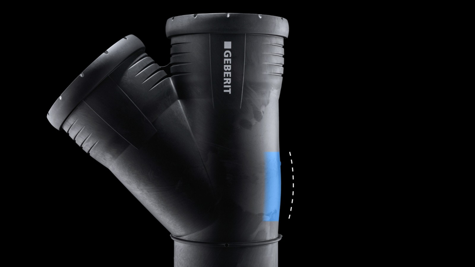 Geberit Silent-Pro viemärijärjestelmä: paksummat seinämät törmäysalueilla