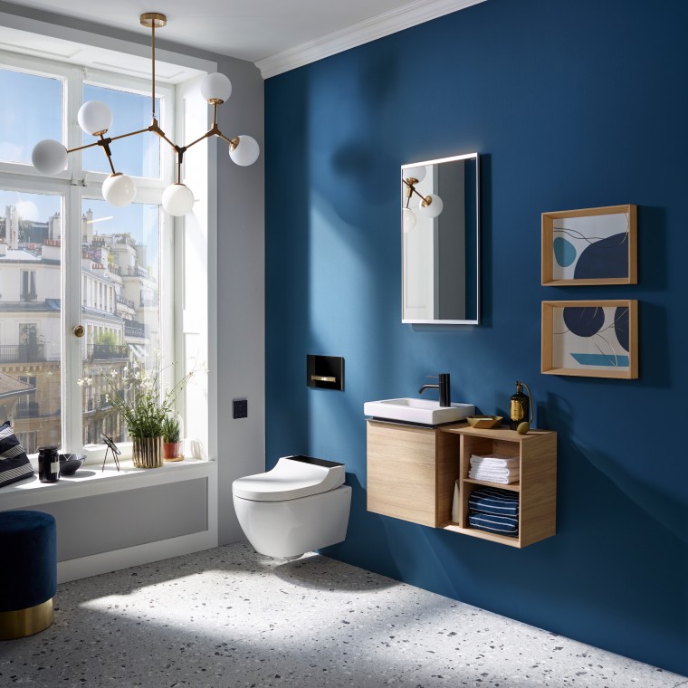 Geberit AquaClean Tuma pesu-wc-istuin mustalla peitelevyllä Geberit AquaClean Tuma pesu-wc-istuin mustalla peitelevyllä