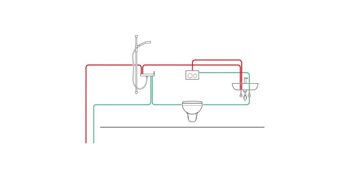 Geberit-hygieniahuuhtelulaite piilohuuhtelusäiliössä (© Geberit)