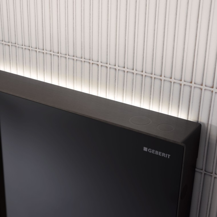 Geberit Monolith Plus -moduulin suuntavalo sijaitsee moduulin takana (© Geberit) Geberit Monolith Plus -moduulin suuntavalo sijaitsee moduulin takana (© Geberit)
