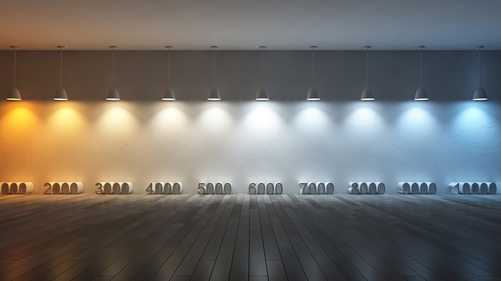 Kuva värilämpötiloista eri kelvin-arvoilla (© iStock.com/SuriyaKK)