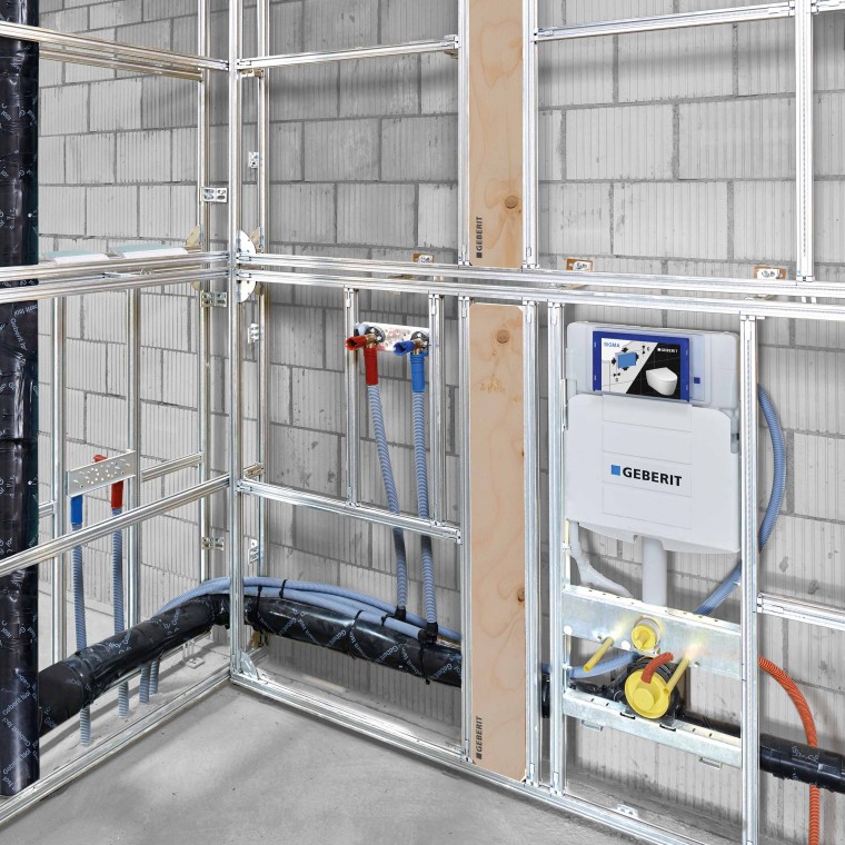 Esivalmistettu Geberit GIS -asennusmoduuli kaikkein epätavallisimpiinkin rakennustilanteisiin Esivalmistettu Geberit GIS -asennusmoduuli kaikkein epätavallisimpiinkin rakennustilanteisiin