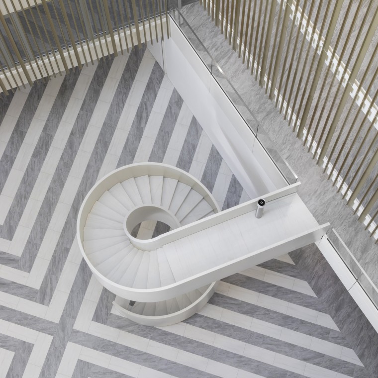 Keskusatrium toimii sekä kohtaamisalueena että ilmanvaihtojärjestelmän keskeisenä elementtinä (© Ana Skobe)