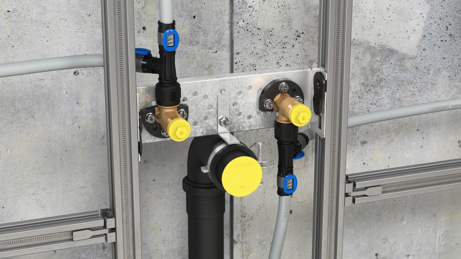 FlowFit-liitos MasterFixillä pesuallaselementtiin