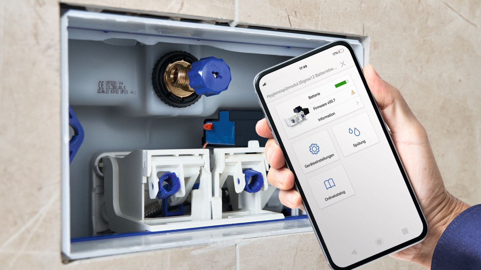 Geberit HS05 -hygieniahuuhtelulaitteen asettaminen Geberit Control -sovelluksen kautta. Geberit HS05 -hygieniahuuhtelulaitteen asettaminen Geberit Control -sovelluksen kautta.