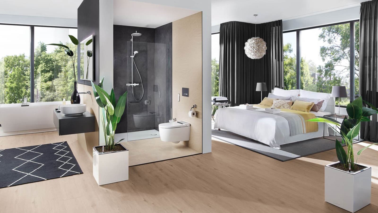 Avoin hotellityylinen kylpyhuone Avoin hotellityylinen kylpyhuone