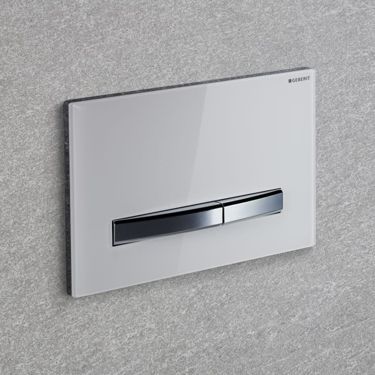 Valkoinen Geberit Sigma50 Square -huuhtelupainike Valkoinen Geberit Sigma50 Square -huuhtelupainike