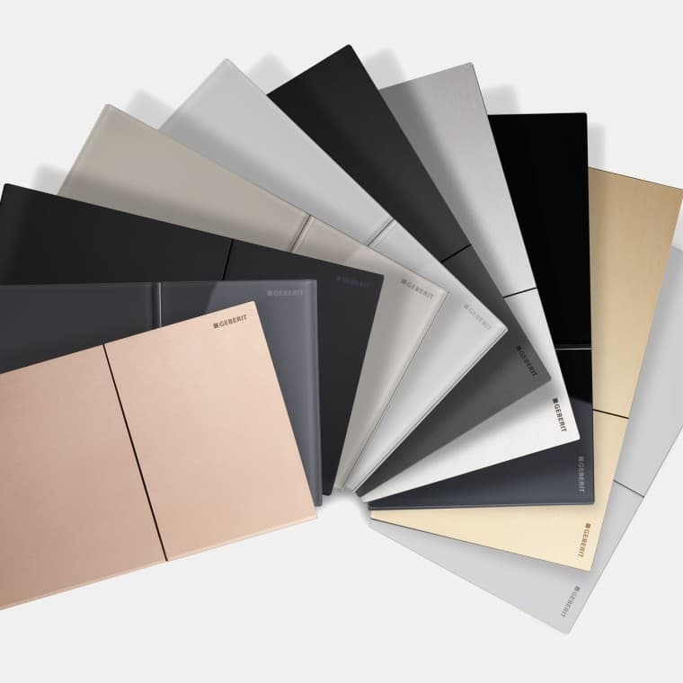 Geberit Sigma70 eri materiaaleissa ja väreissä Geberit Sigma70 eri materiaaleissa ja väreissä