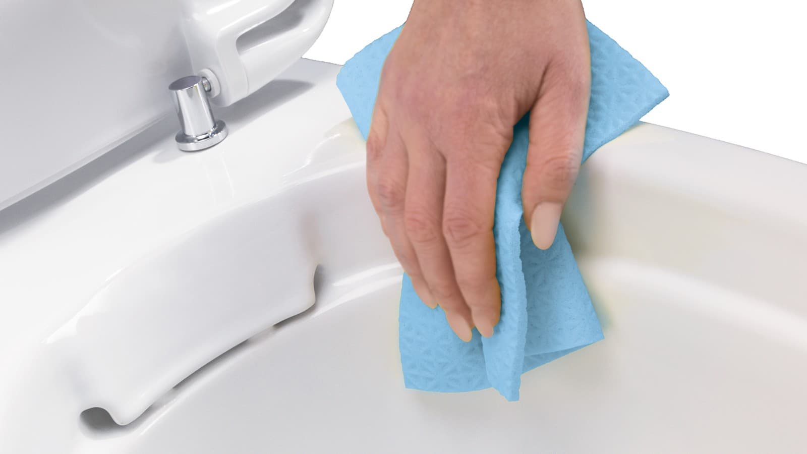 Rimfree®-WC-istuinta puhdistetaan (© Chemnitzin oopperatalo / Nasser Hashemi) Rimfree®-WC-istuinta puhdistetaan (© Chemnitzin oopperatalo / Nasser Hashemi)